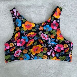 Victorias Secret Pink Gym To Swim Floral Reversible Top XL